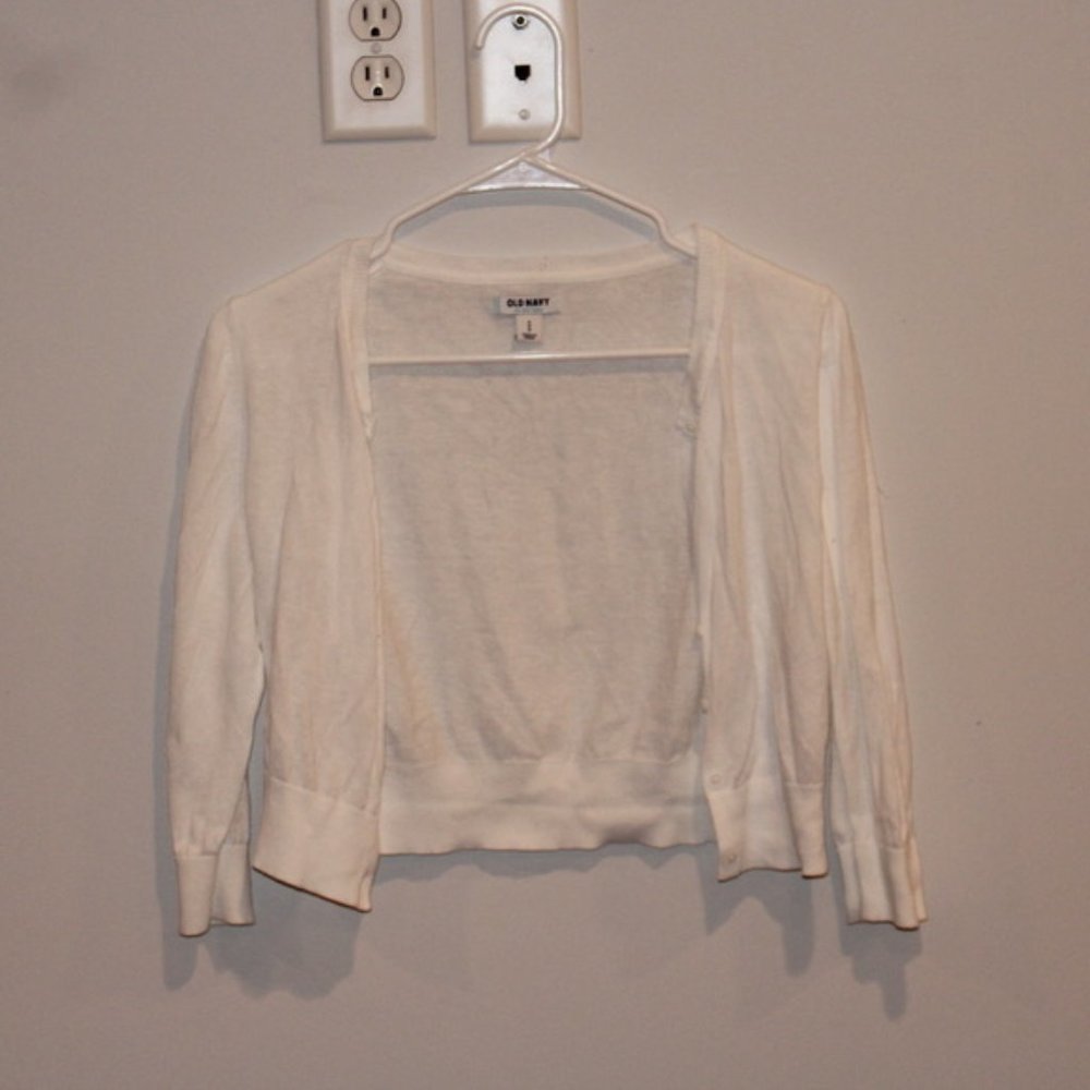 Old Navy White Cardigan Girls Size S